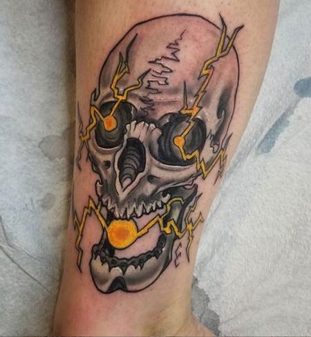Tattoos - Cody Cook Electric Skull - 140434